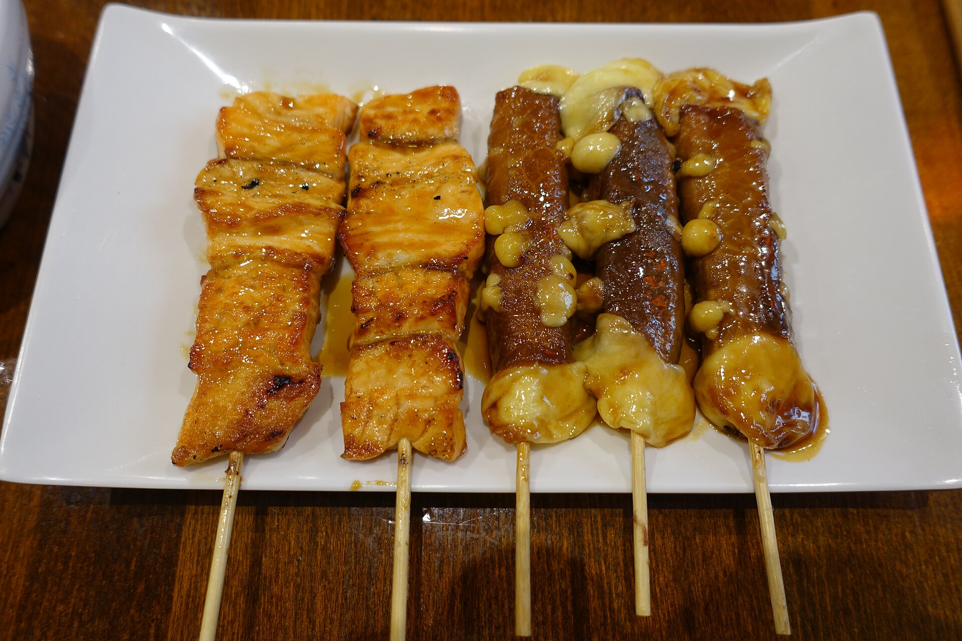 Yakitori-style grilled chicken skewers